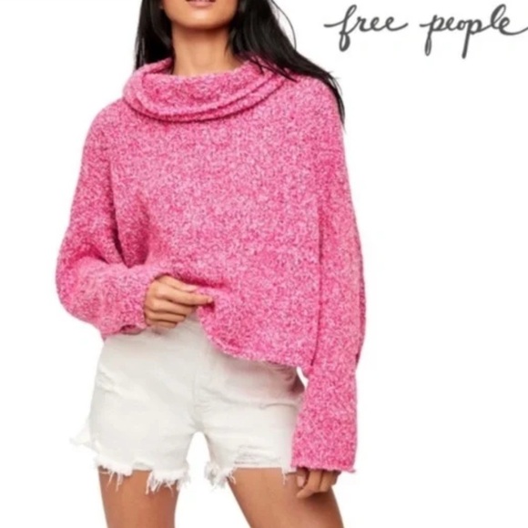 Free people Pink Cowl Neck Sweater - Picture 1 of 4